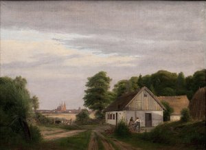 Blick auf Roskilde von einem Bauernhof von Jørgen Roed