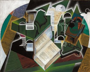 Buch, Pfeife und Gläser, 1915