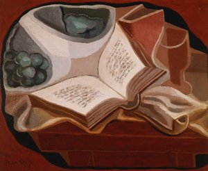 Buch und Obstschale, 1925 von Juan Gris