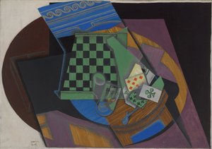Schachbrett und Spielkarten, 1915