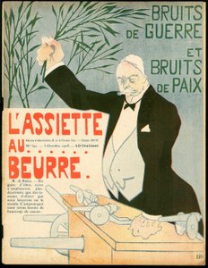 Cover von „Der Butterteller“, Nummer 392, satirisch in Farben von Juan Gris