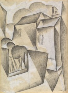 Häuser in Paris, Place Ravignan, 1911 von Juan Gris