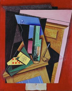 Stillleben mit einem Gedicht von Juan Gris