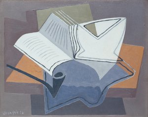 Die Pfeife und das offene Buch von Juan Gris