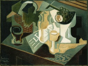 Der Tisch vor dem Gebäude, 1919 von Juan Gris