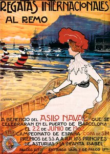 Plakat für ein Sportereignis "Internationale Ruderregatten" von Juan Llaverias Llabro
