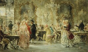 Elegante Figuren in einem Pariser Café von Juan Pablo Salinas Tervel