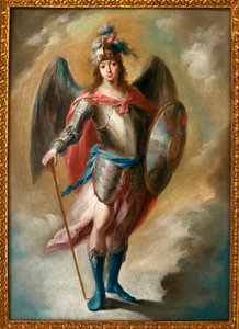 Der Erzengel Michael - Gemälde von Juan de Espinal (1714-1783), Öl auf Leinwand, ca. 1780 - Museum der Schönen Künste von Sevilla, Spanien von Juan de Espinal