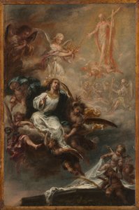 Studie für "Die Himmelfahrt der Jungfrau" für San Augustín, Sevilla, ca. 1670-72 von Juan de Valdes Leal
