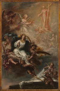 Studie für die Himmelfahrt der Jungfrau für San Augustín, Sevilla, ca. 1670-1672 von Juan de Valdes Leal
