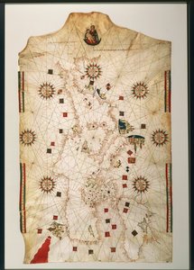 Kopie des nautischen Planisphärs von Juan de la Cosa aus dem 19. Jahrhundert