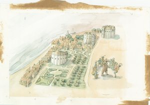 Hope Theatre, Rose Theatre und Globe Theatre, Southwark, London, ca. 1647