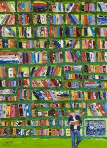 Bunter Bibliotheksleser