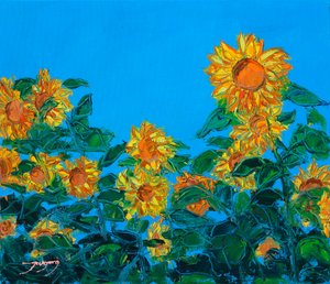 Lebendiges Sonnenblumenfeld von Jukyong Park