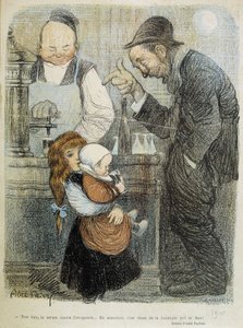 Alles klar, das Serum gegen Trunkenheit, in der Zwischenzeit brauche ich einen Rum aus Jamaika! - Zeichnung von Abel Faivre (1864-1945)