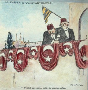 Karikatur von Kaiser Wilhelm II (1859-1941) in Konstantinopel während des Ersten Weltkriegs von Jules Abel Faivre