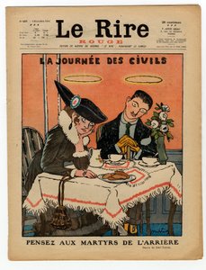 Titelblatt von „Das Rote Lachen“, Satirisch in Farben von Jules Abel Faivre