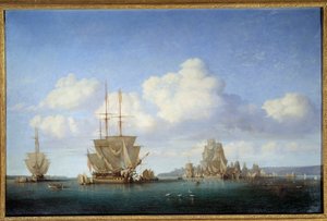 Der Hafen von Brest im Jahr 1844 von Jules Achille Noel