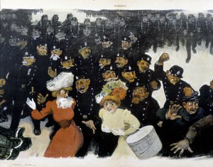 Demonstration um 1901 - Zeichnung von GRÜN von Jules Alexandre Gruen or Grun