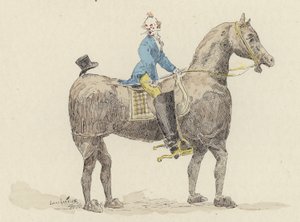 Clown auf Kostümpferd (Farblithografie) von Jules Arsene (after) Garnier