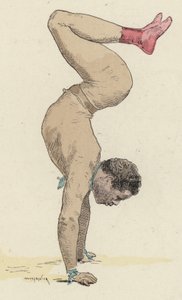 Zirkusgymnast macht Handstand von Jules Arsene Garnier