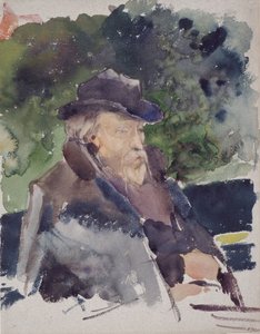 Skizze von Edward Burne-Jones in einem Boot, Walton-on-Thames, 1880-1884 von Jules Bastien Lepage