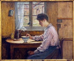 Die blaue Tasse. Gemälde von Jules Boquet (1840-1932), Öl auf Leinwand, vor 1913, frühes 20. Jahrhundert. Musée la piscine, Roubaix. von Jules Charles Boquet