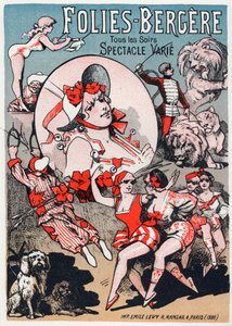 Show im Folies Bergeres, Paris. Plakat von Jules Cheret, Frankreich von Jules Cheret