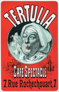 Kunst. Unterhaltung. Tertulia, Show im Café Spectacle, Paris. Plakat von Jules Cheret, ca. 1870 von Jules Cheret