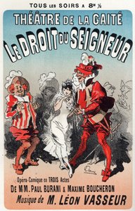 Musik. Herrschaft des Herrn, Operette von Leon Vasseur. Plakat von Jules Cheret für die erste Aufführung im Théâtre de la Gaîté, Paris, Frankreich