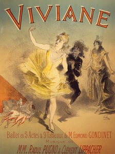 Plakat für Viviane, Ballett von Edmond Gondinet, Musik von Raoul Pugno und Clement Lippacher von Jules Cheret