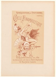 Werbekarte für den Cercle Funambulesque von Jules Cheret