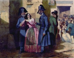 Verhaftung einer Prostituierten durch die Polizei, ca. 1835