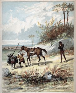 Don Quijote und Sancho Panza - Illustration von Jules David (1808-1892) aus „Geschichte von Don Quijote“ von Miguel de Cervantes Saavedra (1547-1616)