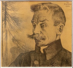 Porträt des Schriftstellers Stijn Streuvels von Jules de Praetere
