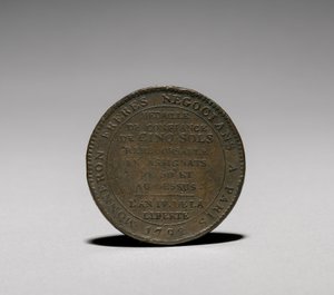 Medaille: Fünf Sols herausgegeben von den Monneron-Brüdern, Paris, 1792 Rückseite