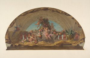 Entwurf für die Dekoration einer Lunette auf der Treppe, Hôtel de Pless, Berlin, zweite Hälfte 19. Jahrhundert von Jules Edmond Charles Lachaise and Eugène Pierre Gourdet