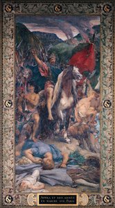 Attila (ca. 406-453) und seine Armee marschieren auf Paris von Jules Elie Delaunay