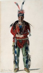 Indianer von Amerika: Fußabdruck eines Indianerhäuptlings des Pawnee Ponca Stammes von Jules Emile Saintin