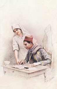 Leseunterricht, Postkarte aus 