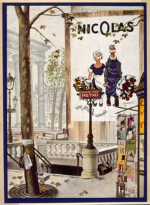 Französisches Plakat, das den fiktiven Lieferanten "Nectar" darstellt von Jules Isnard Dransy