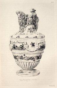 Geschichte der Keramikkunst: Eine beschreibende und philosophische Studie der Töpferei aller Zeiten und Nationen: Spanien: Talavera de la Reyna- Fayence- Kanne (Tafel X)