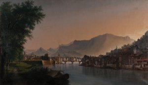 Ansicht von Grenoble im 19. Jahrhundert von Jules Jean Baptiste Guedy