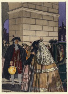 Illustration für die Memoiren von Casanova von Jules Marie Auguste Leroux