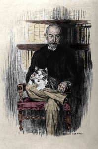 Porträt von Joris Karl Huysmans (1848-1907), Schriftsteller und Literaturkritiker. Zeichnung von Auguste Leroux (1871-1954). von Jules Marie Auguste Leroux