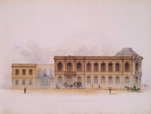 Der Stroganov-Palast in Sankt Petersburg. Fassade, 1863 von Jules Mayblum
