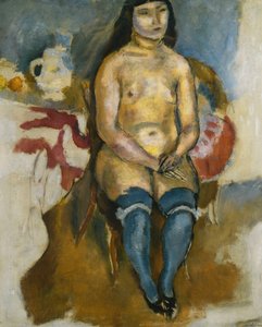 Asiat in blauen Strümpfen; Asiatique aux Bas Bleus, 1922 von Jules Pascin