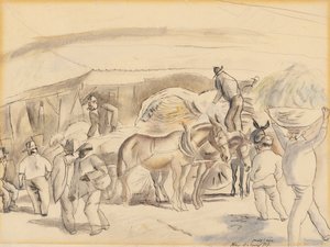 Erntearbeiter, 1917 von Jules Pascin