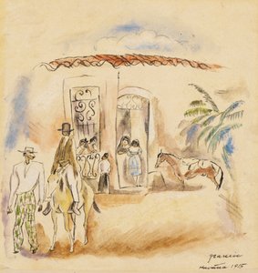 Landschaft mit Figuren, Havanna, 1915 von Jules Pascin