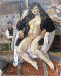 Porträt des Malers Pierre Dubreuil und seines Modells, gemacht vom amerikanischen Maler Jules Pascin (1885-1930).